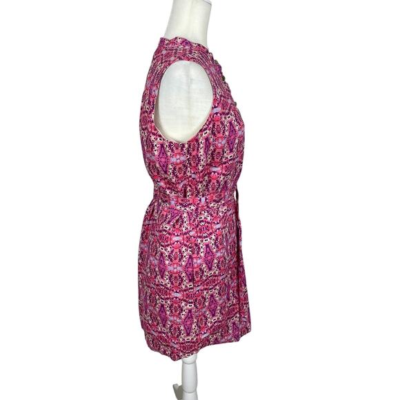 Cynthia Rowley 100% Linen Geometric Print Dress Size 8 Classic Casual Timeless - Picture 6 of 13